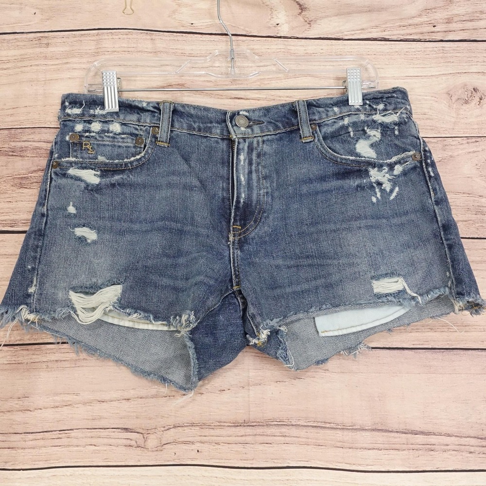 Polo Ralph Lauren Cut-Off Denim Shorts Womens 29 Blue Distressed Crosby Short